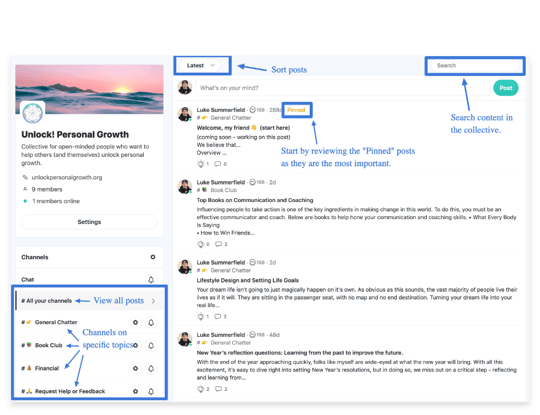 Step 3: Browse channels and posts