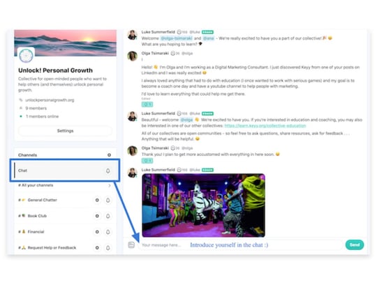 Step 2: Introduce yourself in the communities chat